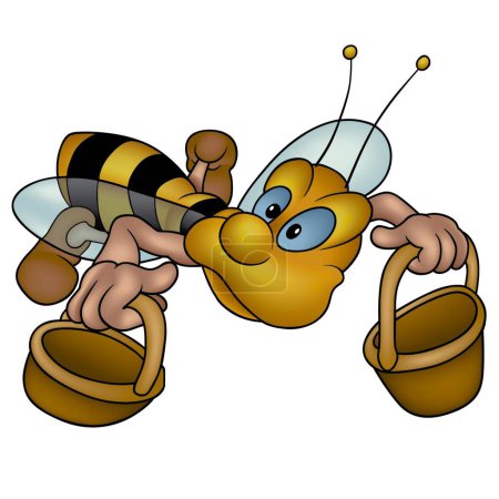 Illustration for Flying Wasp modern vector illustration - Royalty Free Image