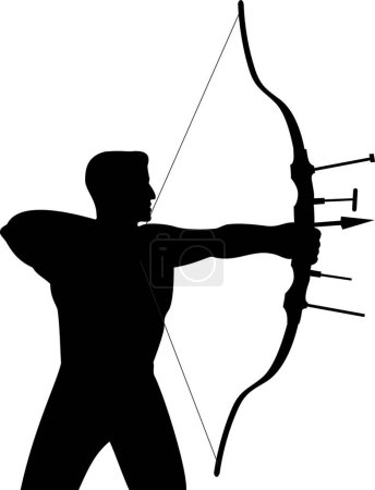 Illustration for The Illustration of Archer Shooting Arrow - Royalty Free Image