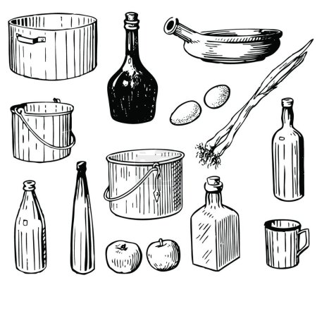 Téléchargez les illustrations : Illustration des outils de cuisine - en licence libre de droit