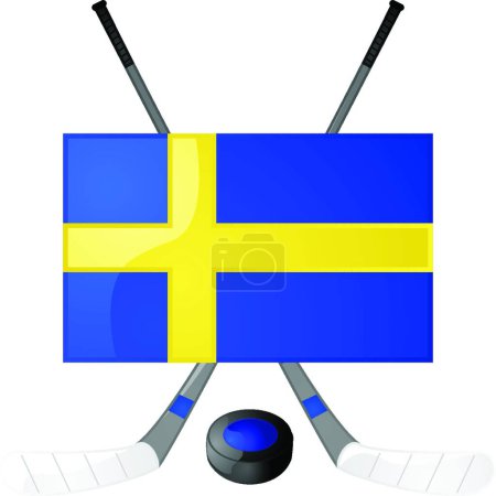 Illustration for Illustration of the Swedish hockey - Royalty Free Image