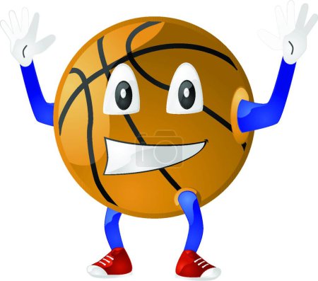 Téléchargez les illustrations : "Happy basket "- illustration vectorielle - en licence libre de droit