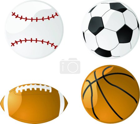 Illustration for Glossy balls, colorful vector illustration - Royalty Free Image