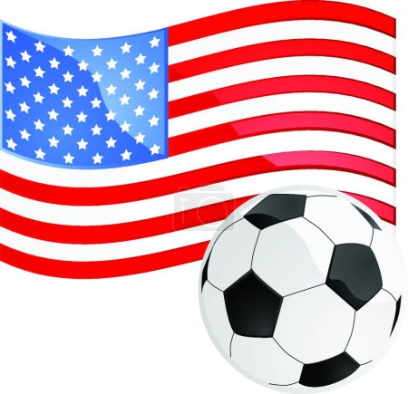 Illustration for USA soccer icon for web, vector illustration - Royalty Free Image