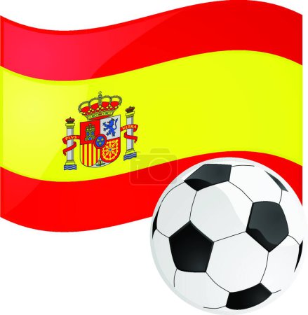 Illustration for Spain soccer vector illustration - Royalty Free Image