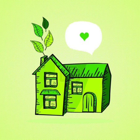 Illustration for Hand drawn green house - Royalty Free Image