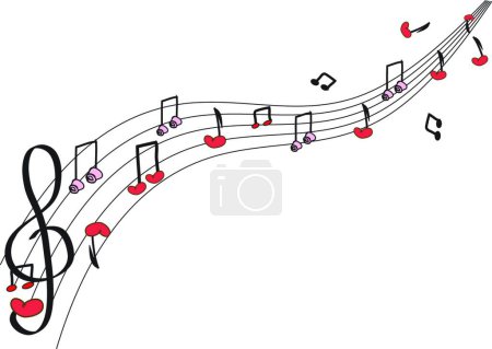 Illustration for Illustration of the black music note - Royalty Free Image