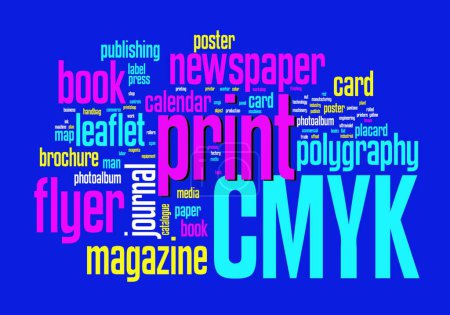 Illustration for Illustration of the Printing Word Cloud - Royalty Free Image