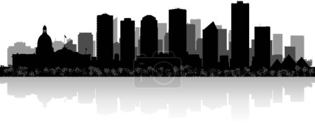 Ilustración de "Edmonton Canadá silueta de vector de horizonte de la ciudad
 " - Imagen libre de derechos