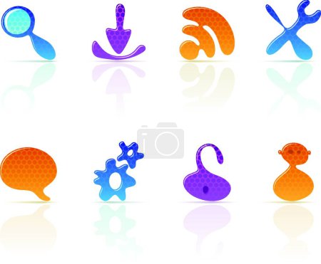 Illustration for Amoeba-style icons vector illustration - Royalty Free Image