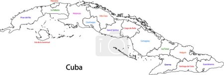 Illustration for Outline Cuba map, web simple illustration - Royalty Free Image