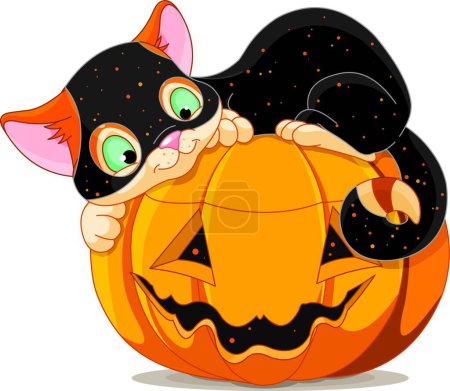 Illustration for Illustration of the Halloween kitten - Royalty Free Image