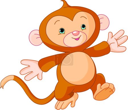 Illustration for Illustration of the Happy little Monkey - Royalty Free Image