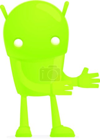Illustration for Funny cartoon android vector illustration - Royalty Free Image