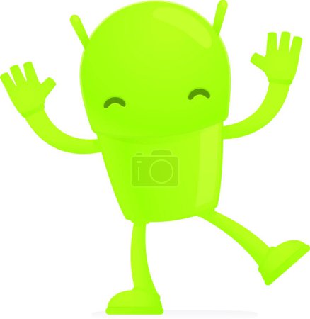 Illustration for Funny cartoon android vector illustration - Royalty Free Image