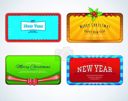Illustration for Christmas card template, vector illustration - Royalty Free Image