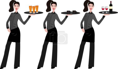 Illustration for Waitress, graphic vector illustration - Royalty Free Image