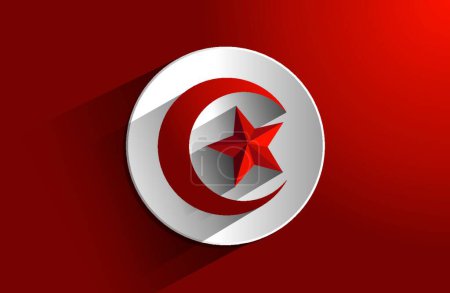Téléchargez les illustrations : Illustration vectorielle Drapeau de Tunisie - en licence libre de droit