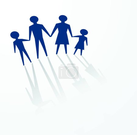Téléchargez les illustrations : Valeurs familiales heureuses, illustration vectorielle graphique - en licence libre de droit