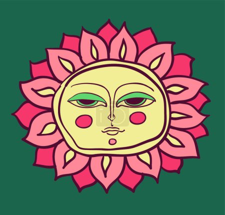 Illustration for Sun face vector illustration - Royalty Free Image