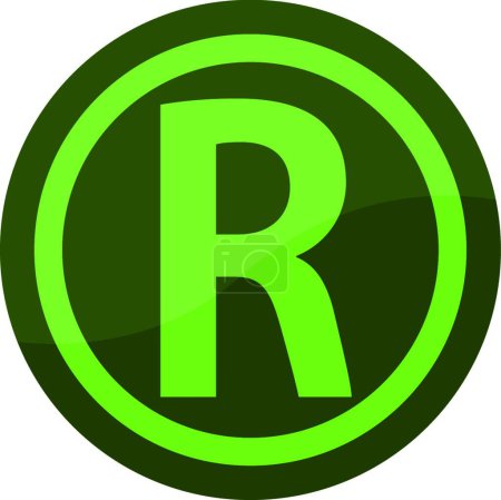 Ilustración de Icono de símbolo de marca registrada, ilustración vectorial - Imagen libre de derechos