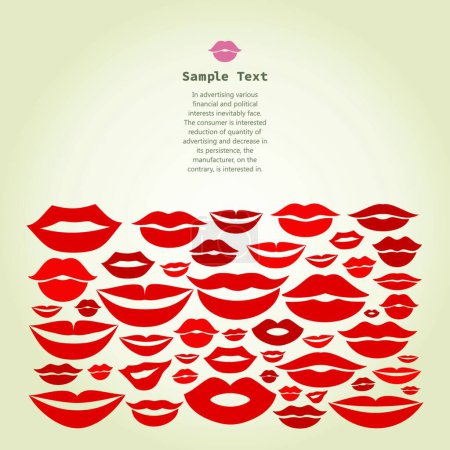 Illustration for Lips, colorful vector illustration - Royalty Free Image