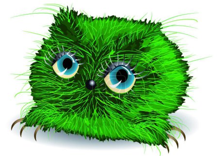 Ilustración de Ilustración del monstruo verde melancólico - Imagen libre de derechos