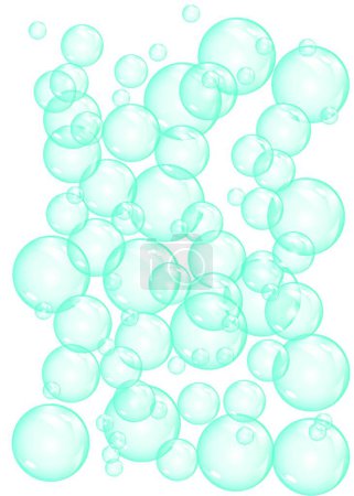 Téléchargez les illustrations : Illustration vectorielle bulles bleues - en licence libre de droit