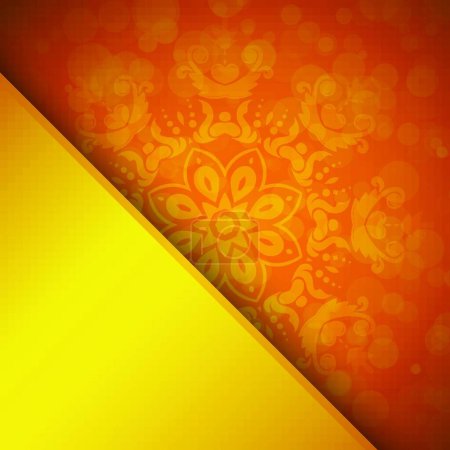 Illustration for Orange background with ornament - Royalty Free Image