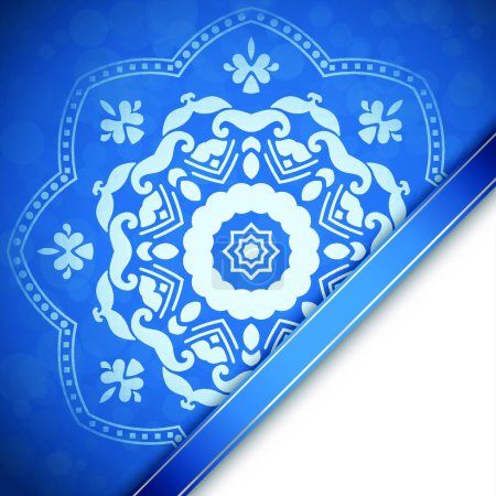 Illustration for Blue background with ornament - Royalty Free Image