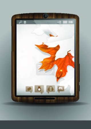 Ilustración de Tablet PC y teléfono móvil, ilustración de vectores con estilo - Imagen libre de derechos