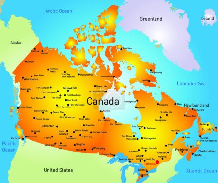 Illustration for Canada map vector illustration - Royalty Free Image