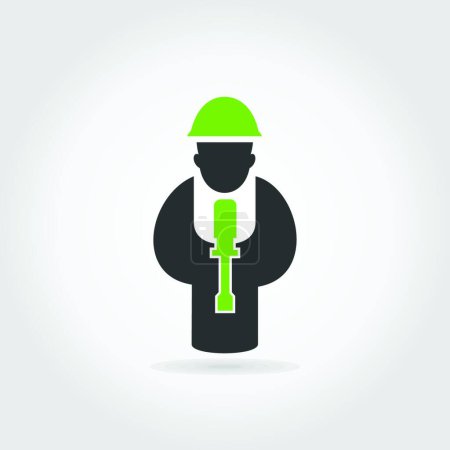 Illustration for Worker icon, vector illustration - Royalty Free Image