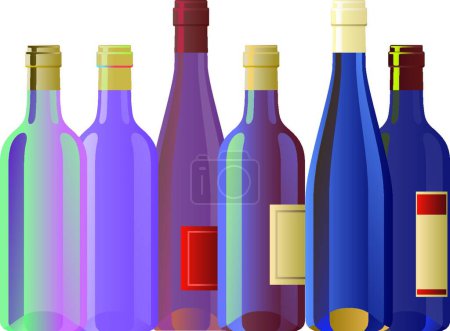 Téléchargez les illustrations : Illustration de bouteilles de vin vectorielles - en licence libre de droit