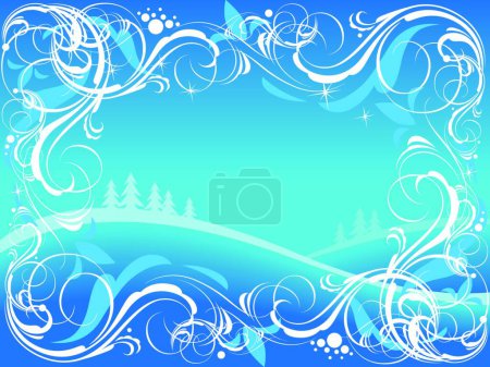 Téléchargez les illustrations : Illustration vectorielle de fond décorée d'hiver - en licence libre de droit