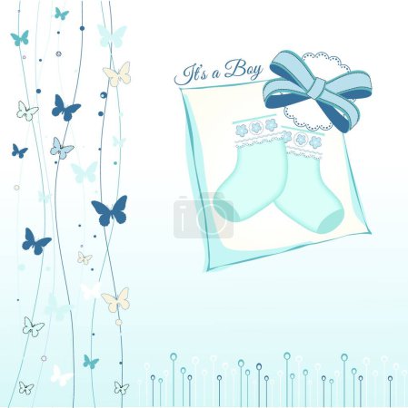 Illustration for Baby boy announcement modern vector illustration - Royalty Free Image