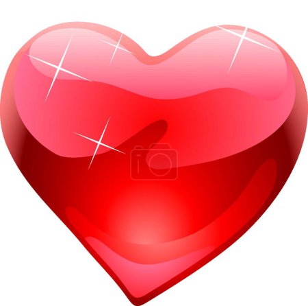 Illustration for Red heart  vector illustration - Royalty Free Image