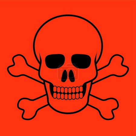 Illustration for Skull and bones, colorful vector illustration - Royalty Free Image