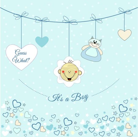 Illustration for Baby boy announcement, vector illustration - Royalty Free Image