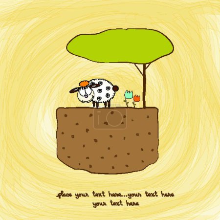 Illustration for One little sheep  vector illustration - Royalty Free Image