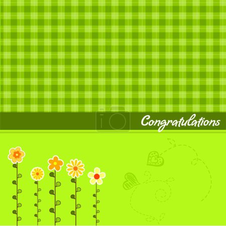 Illustration for Congratulation floral card  vector illustration - Royalty Free Image