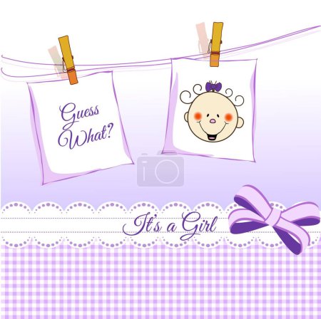 Illustration for Baby girl announcement vector illustration - Royalty Free Image