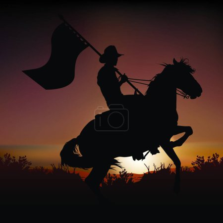 Illustration for Illustration of the Horse and Horseman - Royalty Free Image