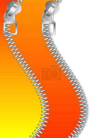 Téléchargez les illustrations : Illustration de la double fermeture éclair orange - en licence libre de droit