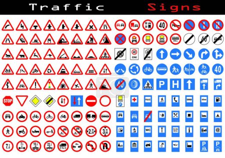 Téléchargez les illustrations : Illustration de la collection de panneaux de signalisation - en licence libre de droit