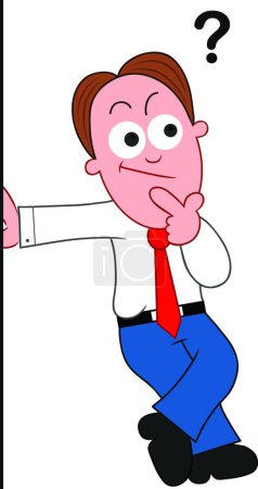 Illustration for Illustration of the Cartoon Businessman Confused - Royalty Free Image