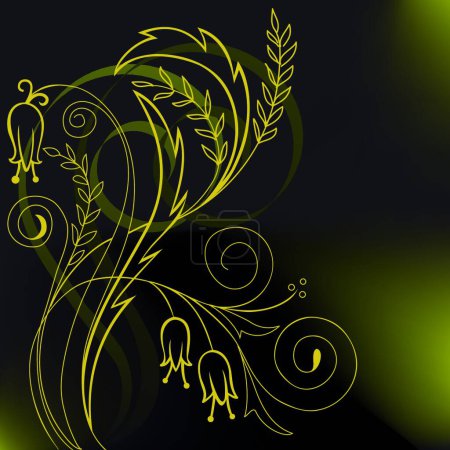 Ilustración de Ilustración de la composición de la planta amarilla - Imagen libre de derechos