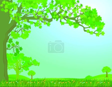 Illustration for Illustration of the spring meadow - Royalty Free Image