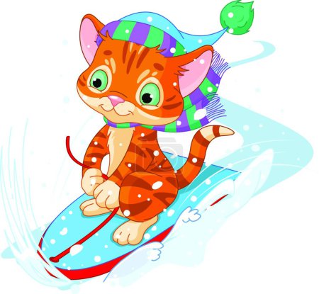 Téléchargez les illustrations : Illustration du chaton amusant rapide - en licence libre de droit