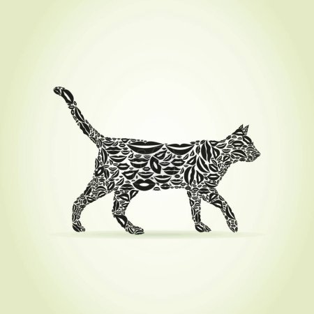 Illustration for Illustration of the Cat from lips - Royalty Free Image