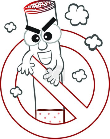 Téléchargez les illustrations : Illustration de la bande dessinée de l'interdiction de fumer - en licence libre de droit